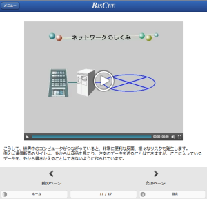 eラーニング講座「全社で学ぶITセキュリティ」の受講者画面イメージ