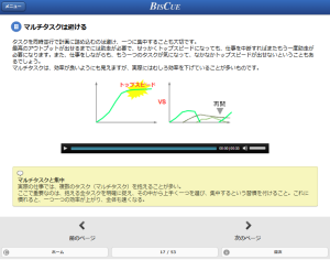 eラーニング講座「効率アップのポイント」の受講者画面イメージ