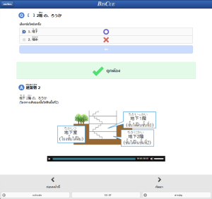 eラーニング講座「日本語ドリル 建設業編」の受講者画面イメージ